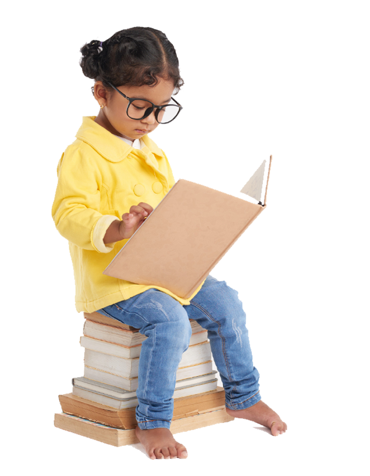 Happy student with books